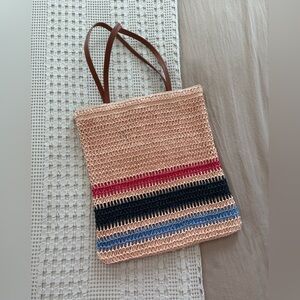 NEW Universal Thread Multicolor Woven Straw Tote Bag
